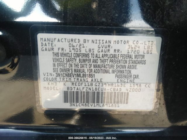 3N1CN8EV1ML891851 Nissan VERSA SV