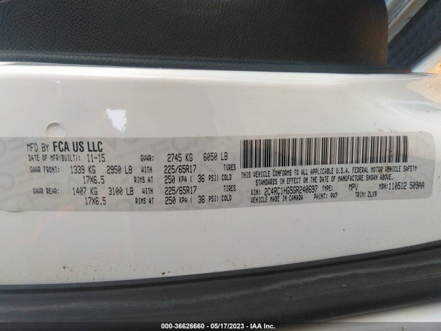 2C4RC1HG5GR240697 Chrysler Town & Country S