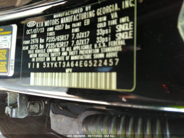 5XYKT3A64EG522457 KIA SORENTO LX
