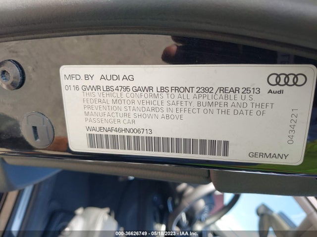 WAUENAF46HN006713 Audi A4 Premium Plus