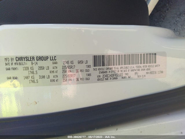 2C4RC1HG9FR521822 Chrysler Town & Country S