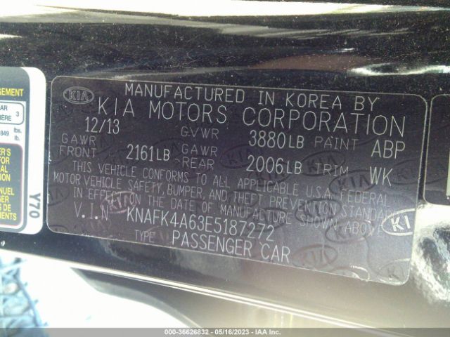 KNAFK4A63E5187272 KIA FORTE LX
