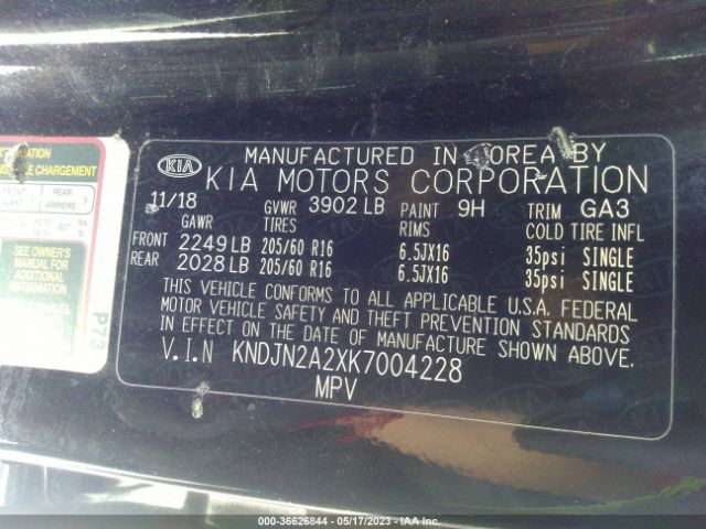 KNDJN2A2XK7004228 KIA Soul Base