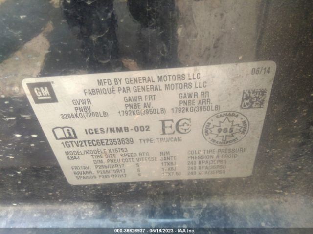 1GTV2TEC6EZ353639 GMC SIERRA 1500