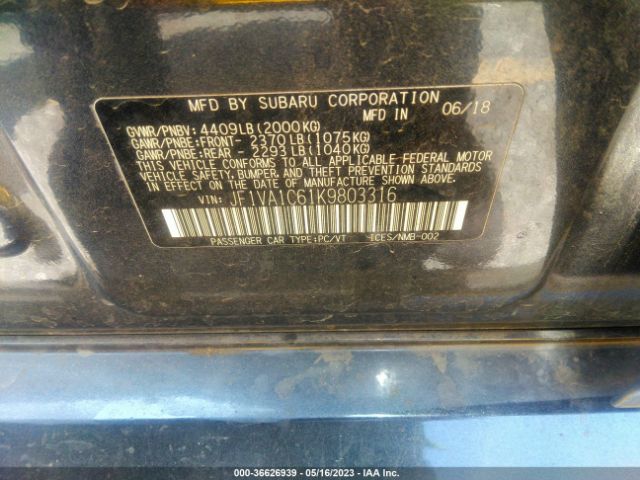 JF1VA1C61K9803316 Subaru Wrx Premium