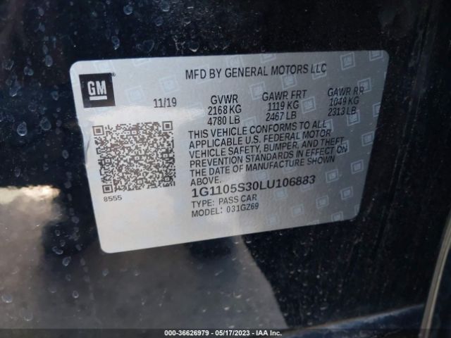 Chevrolet Impala Premier 2020 1G1105S30LU106883 Image 9