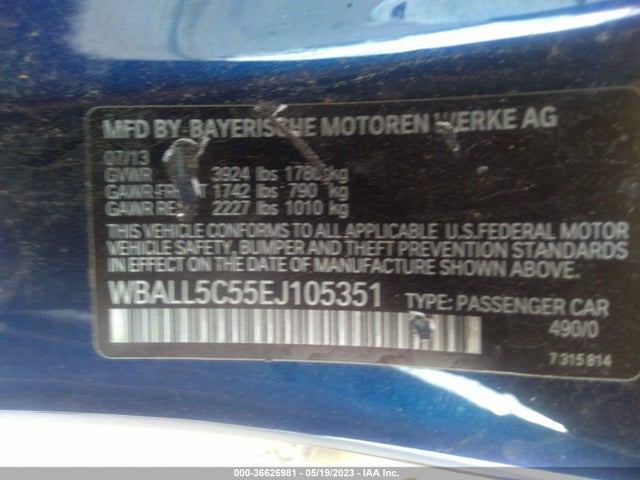 2014 BMW Z4, VIN: WBALL5C55EJ105351