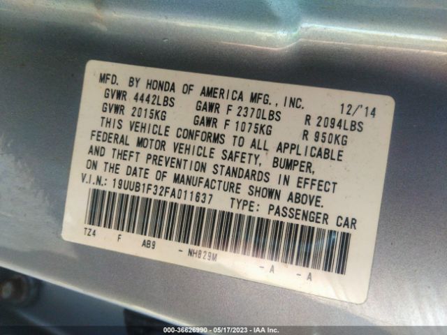19UUB1F32FA011637 Acura TLX