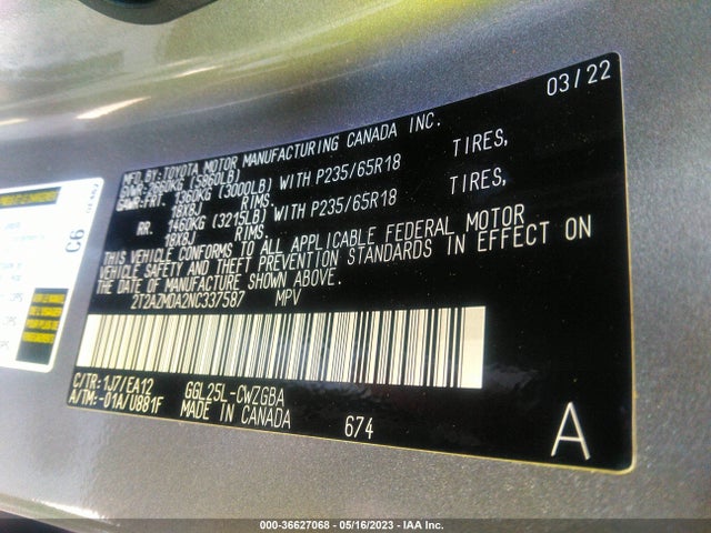 2T2AZMDA2NC337587 Lexus Rx Rx 350