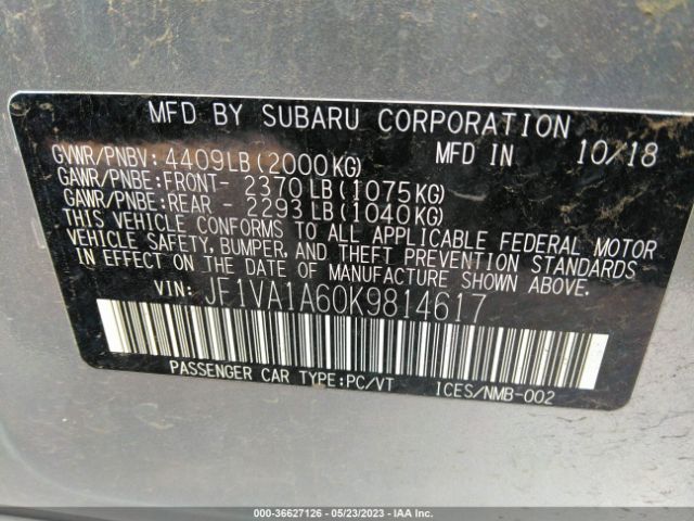 JF1VA1A60K9814617 Subaru WRX