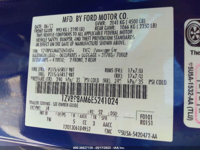1ZVBP8AM6E5241024 Ford Mustang V6