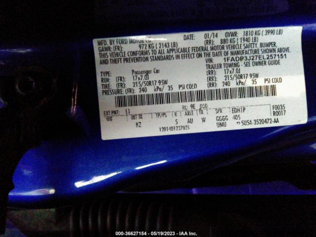 1FADP3J27EL257151 Ford Focus Titanium