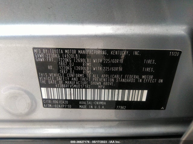 Toyota RAV4 HYBRID 2021 4T3B6RFV5MU017182 Image 9