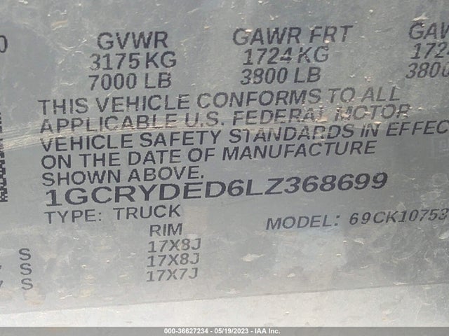 Chevrolet Silverado 1500 Lt 2020 1GCRYDED6LZ368699 Image 9