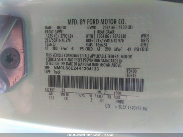 Ford Transit Connect Van Xl 2019 NM0LS6E24K1394133 Image 12