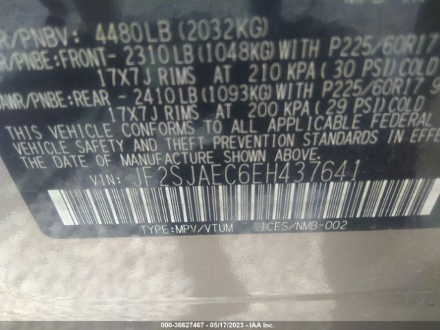 JF2SJAEC6EH437641 Subaru Forester 2.5i Premium