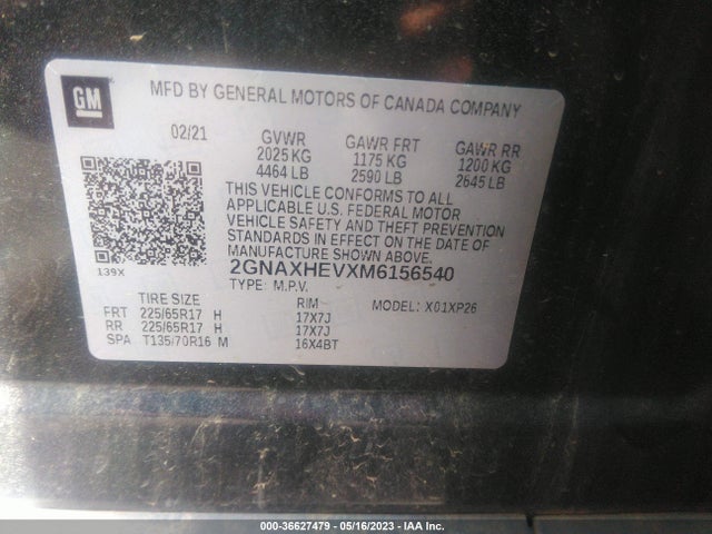 Chevrolet EQUINOX LS 2021 2GNAXHEVXM6156540 Image 9
