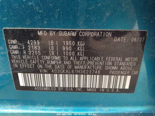 4S3GKAL61H3623748 Subaru Impreza Sport