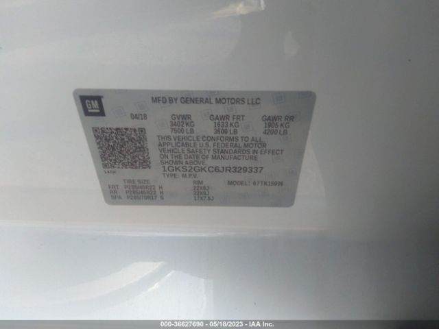 1GKS2GKC6JR329337 GMC Yukon Xl Slt