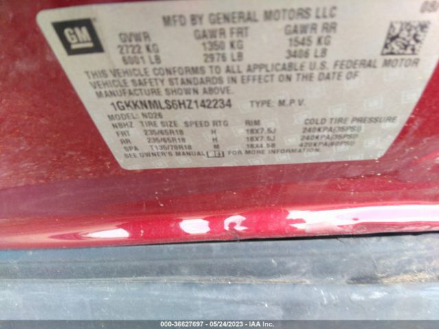 1GKKNMLS6HZ142234 GMC ACADIA SLT