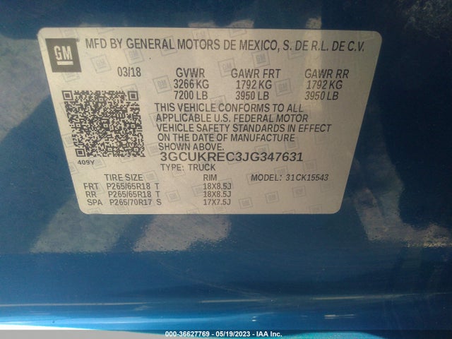 Chevrolet Silverado 1500 2lt 2018 3GCUKREC3JG347631 Image 9