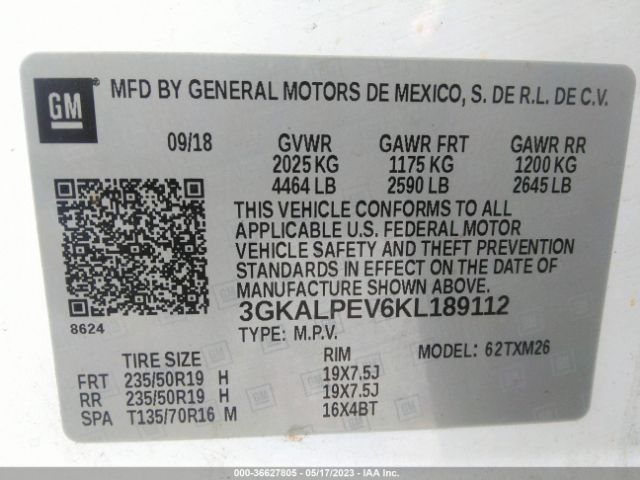 3GKALPEV6KL189112 GMC Terrain Slt