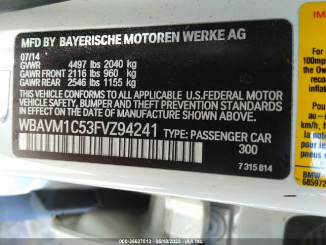 WBAVM1C53FVZ94241 BMW X1 Sdrive28i