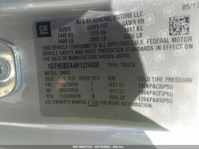 1GTH5BEA4H1274406 GMC Canyon 2wd
