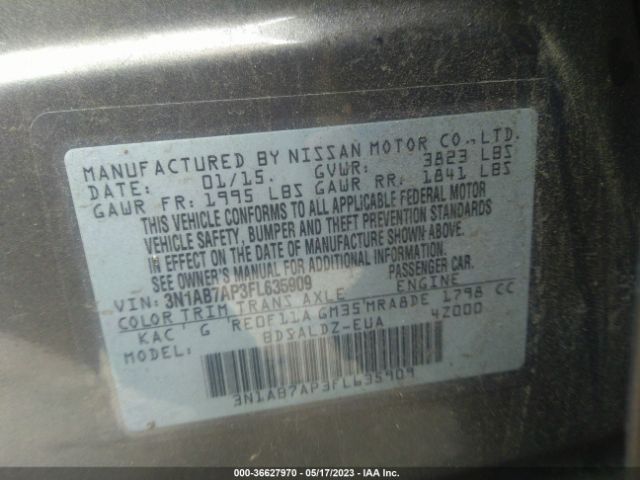 3N1AB7AP3FL635909 Nissan SENTRA SV