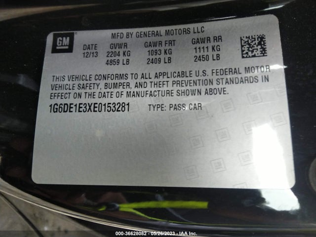 2014 CADILLAC CTS COUPE VIN: 1G6DE1E3XE0153281