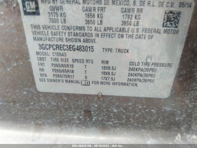Chevrolet Silverado 1500 Lt 2014 3GCPCREC3EG483015 Image 11