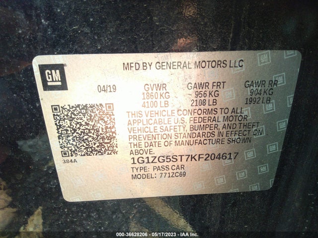 Chevrolet MALIBU RS 2019 1G1ZG5ST7KF204617 Image 11