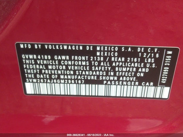 3VW267AJ6GM296167 Volkswagen Jetta Sedan 1.4t S W/technology