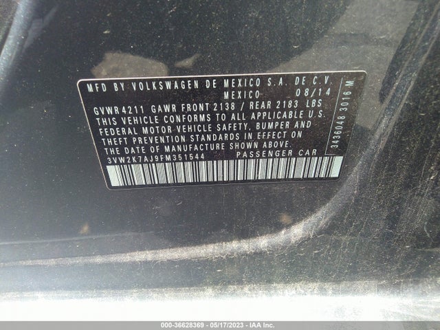 3VW2K7AJ9FM351544 Volkswagen Jetta Sedan 2.0l S W/technology