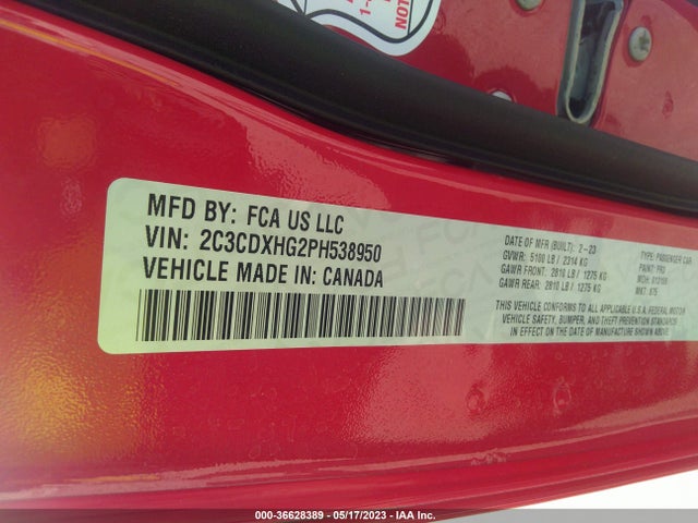 Dodge CHARGER GT 2023 2C3CDXHG2PH538950 Image 9