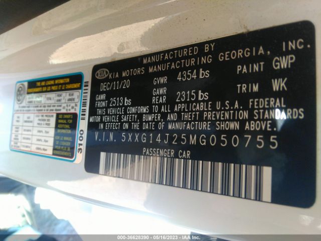 5XXG14J25MG050755 KIA K5 LXS