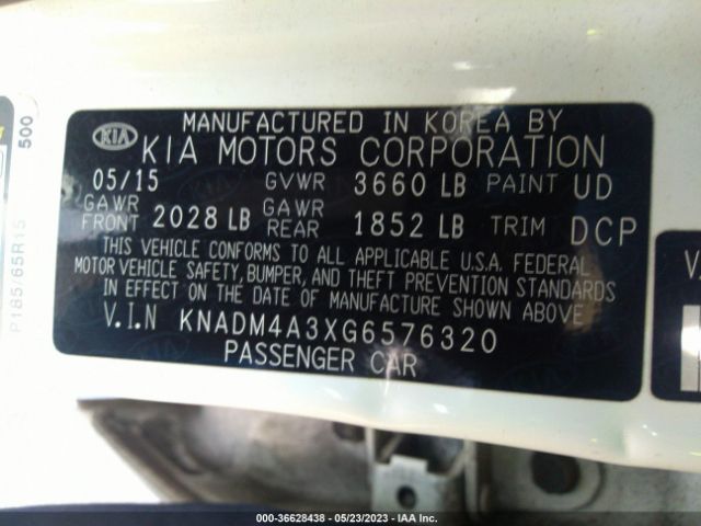 KNADM4A3XG6576320 KIA RIO LX