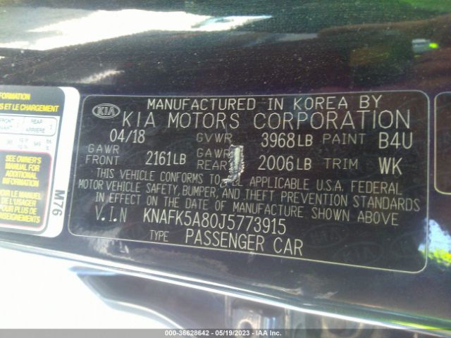 KNAFK5A80J5773915 KIA Forte5 Lx