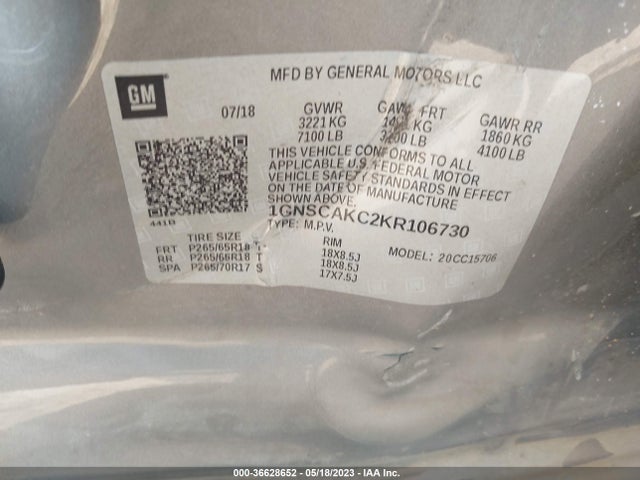 Chevrolet Tahoe Ls 2019 1GNSCAKC2KR106730 Image 10
