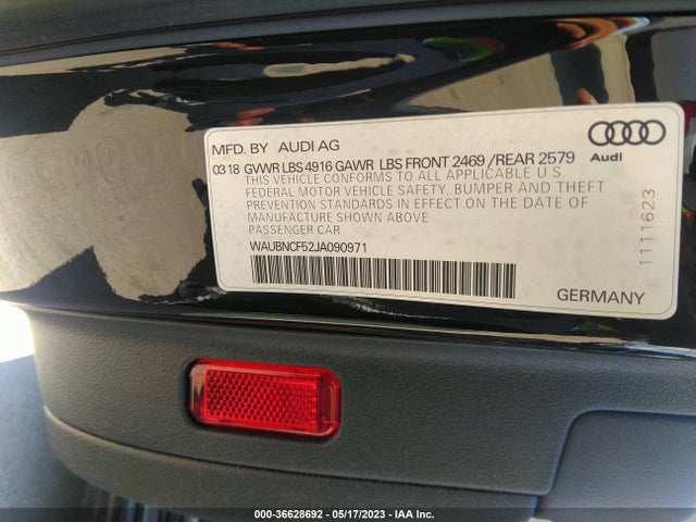 WAUBNCF52JA090971 Audi A5 Sportback Premium Plus