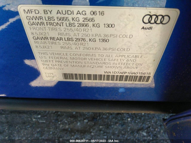 WA1D7AFP1HA015615 Audi Q5 Premium Plus
