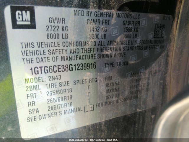 1GTG6CE38G1239916 GMC Canyon 4wd Sle