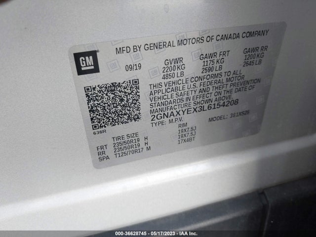 Chevrolet Equinox Premier 2020 2GNAXYEX3L6154208 Image 9