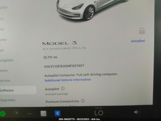 5YJ3E1EA5MF937407 Tesla Model 3 Standard Range Plus