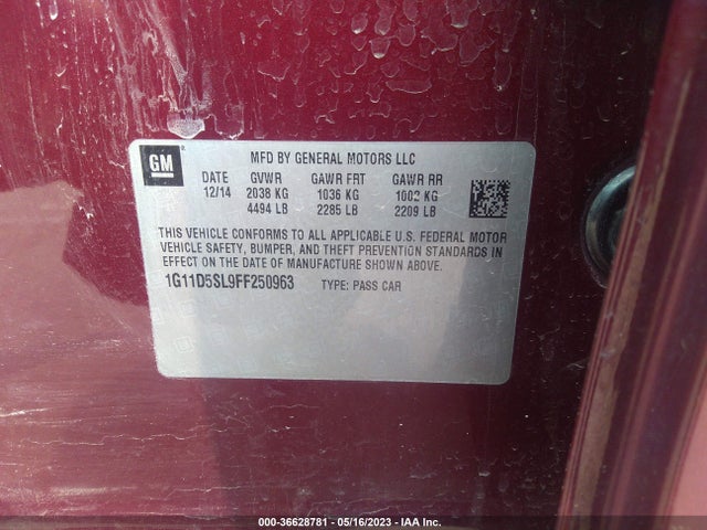 Chevrolet MALIBU LT 2015 1G11D5SL9FF250963 Image 10