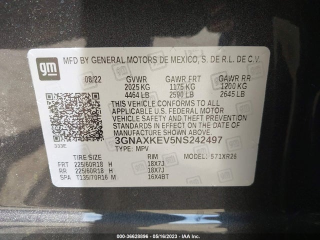 Chevrolet EQUINOX LT 2022 3GNAXKEV5NS242497 Image 9