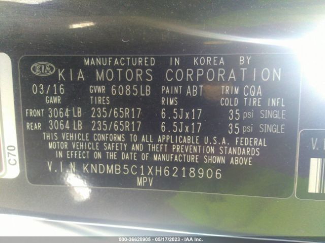 KNDMB5C1XH6218906 KIA SEDONA LX