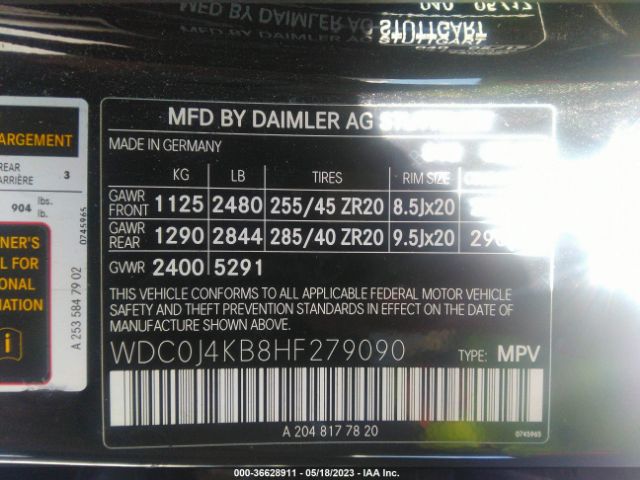 WDC0J4KB8HF279090 Mercedes-Benz Glc Glc 300