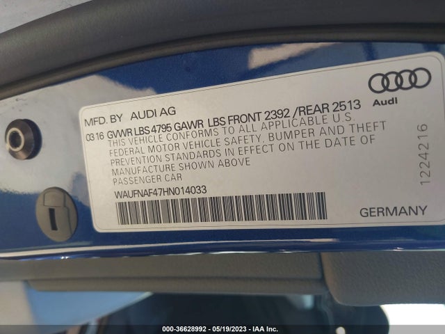 WAUFNAF47HN014033 Audi A4 Prestige
