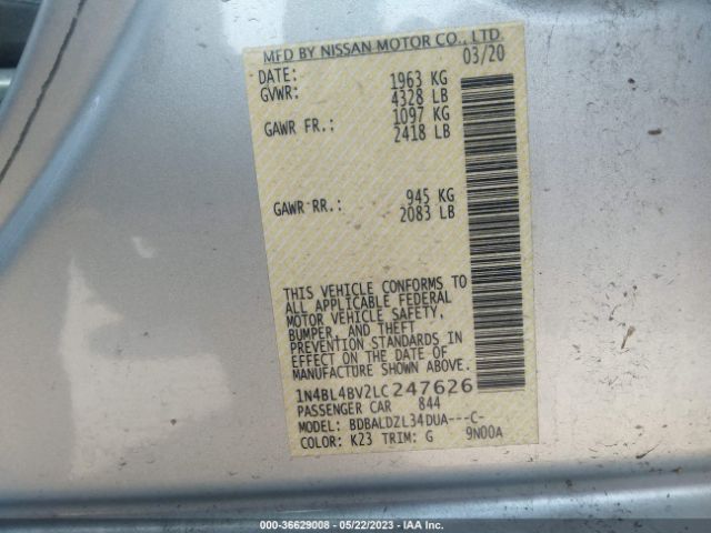 1N4BL4BV2LC247626 Nissan Altima 2.5 S